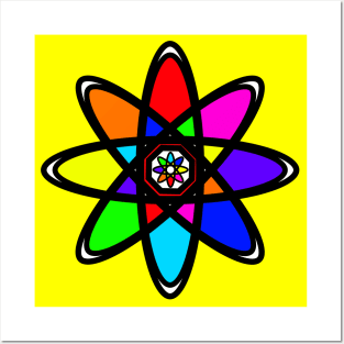 Rainbow Atom Symbol - Colorful Posters and Art